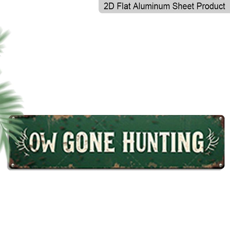 

15.7×3.94inch Metal Sign with a Rustic Design That Reads GONE HUNTING aluminum Sign/decorative sign . This Vintage Green And White Distressed Sign 40cm x 10cm