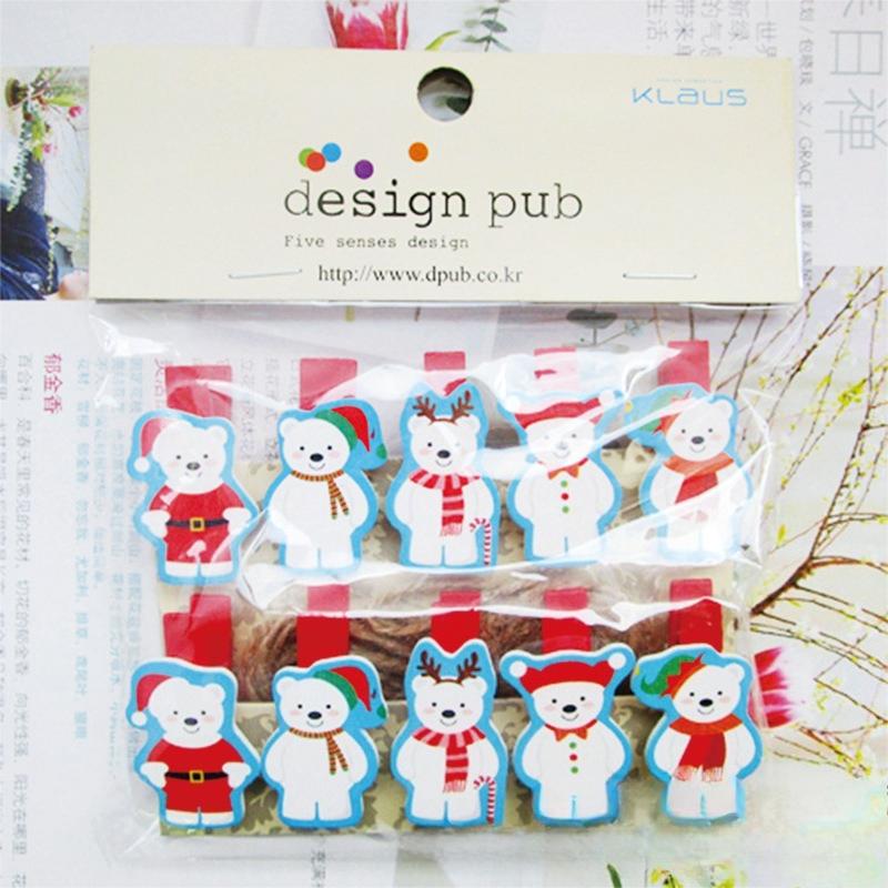 

10 Pcs Cute Cartoon Flower Shop Card Floral Art Dormitory Photo Wooden Clips 10pcs(one set)
