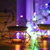 1pc Romantic Ceramic Tealight Candle Holder with Metal Oil Burner and Wax Warmer - Perfect for Relaxing and Meditation