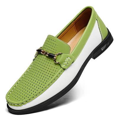 Frühling Sommer Echtes Leder Herren Slipper Atmungsaktive Flats Herren Freizeitschuhe Mokassins Herren Fahrschuhe Hochzeitsschuhe 5 Farben