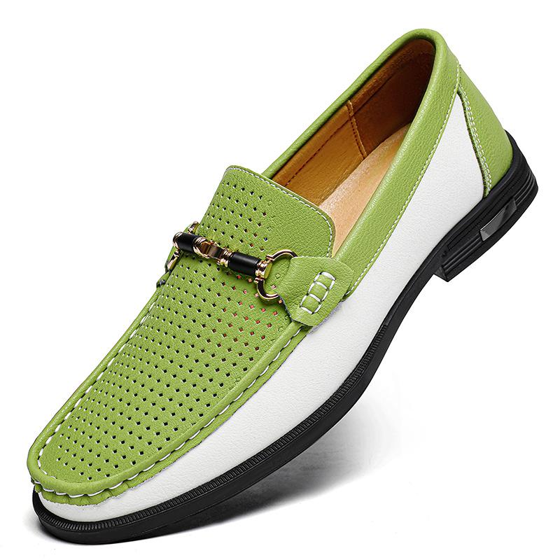 Fashion Lightweight Men Comfy Loafers Genuine Leather Mens Casual Shoes Handmade Slip On Walking Shoe Breathable Driving Flats Moccasins