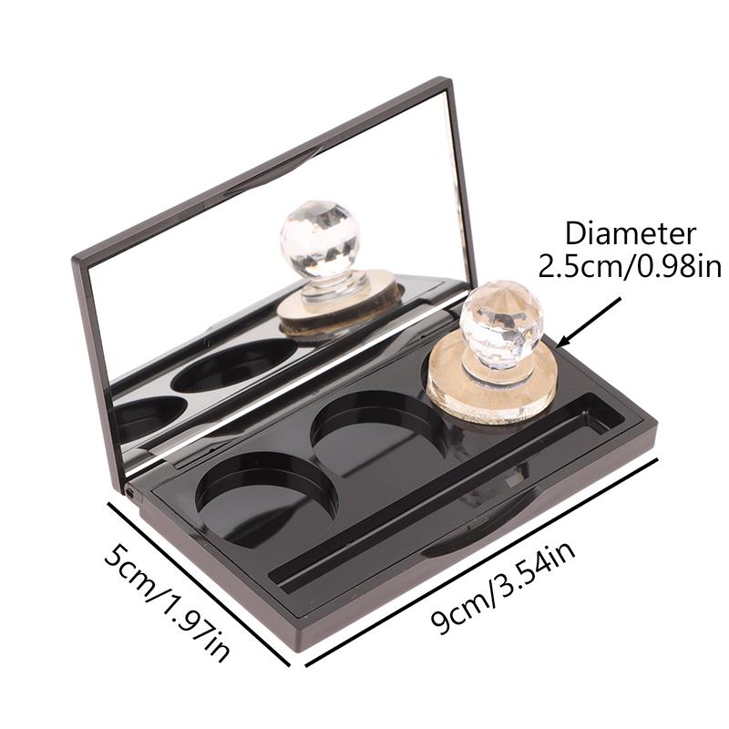 3 Grids Square Empty Eyeshadow Palette With Fixed Sticker&Aluminum Plate Plastic Cosmetic Container Clear Makeup Case