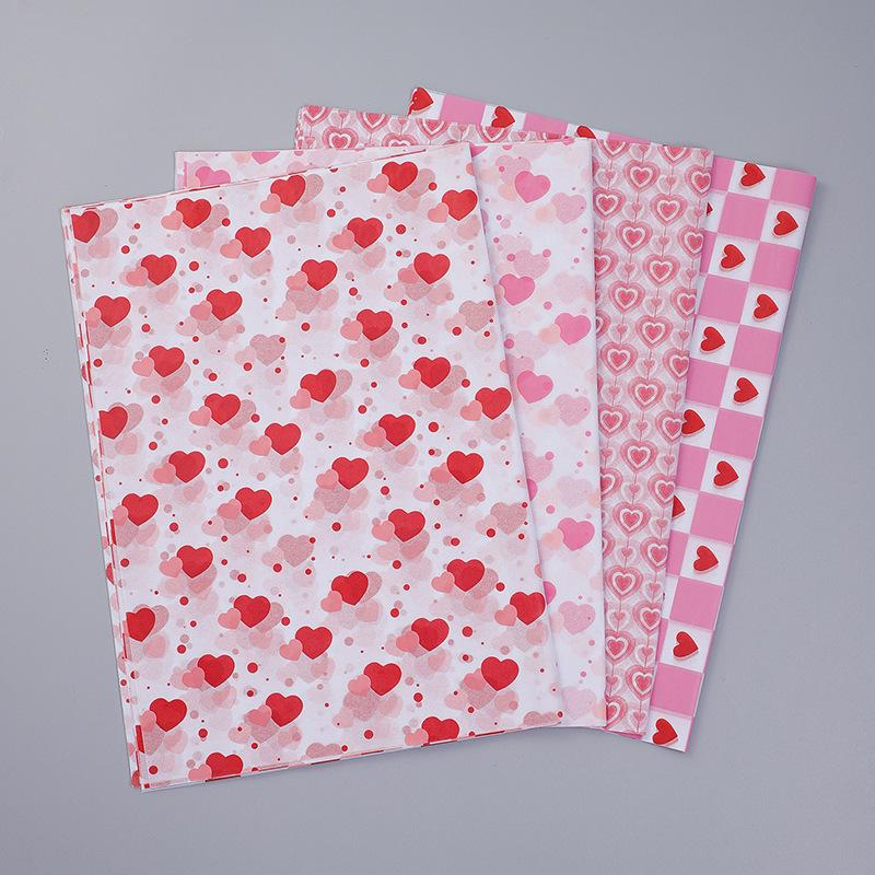 Valentine's Day Love Printing Snow Pear Paper 50X35CM Paper Flowers Gift Wrapping Paper