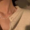 Light Luxury Sparkling Silver Color Chain Necklace For Women Men Simple Dainty Geometric Stackble Choker Wedding Party Jewelry