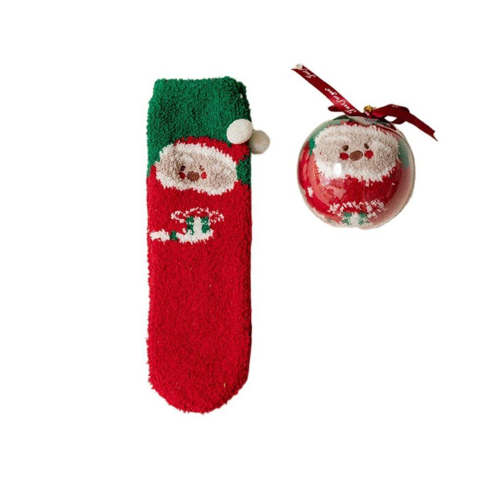 Elk Mid Tube Socks Santa Claus Christmas Tree Pendant Classic Women's Floor Socks  Christmas