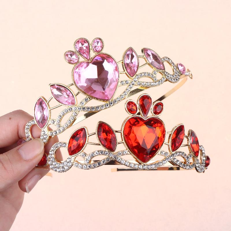 Colorful Elegant Heart Crown For Women Perfect Birthday Gift Party Accessory C-Position Essential Role Play Costome