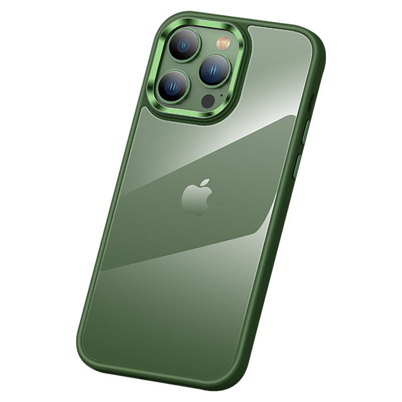 Anti-Scratch Phone Case for iPhone 15 Pro Max Slim Clear PC+TPU Phone Shell with Metal Lens Frame