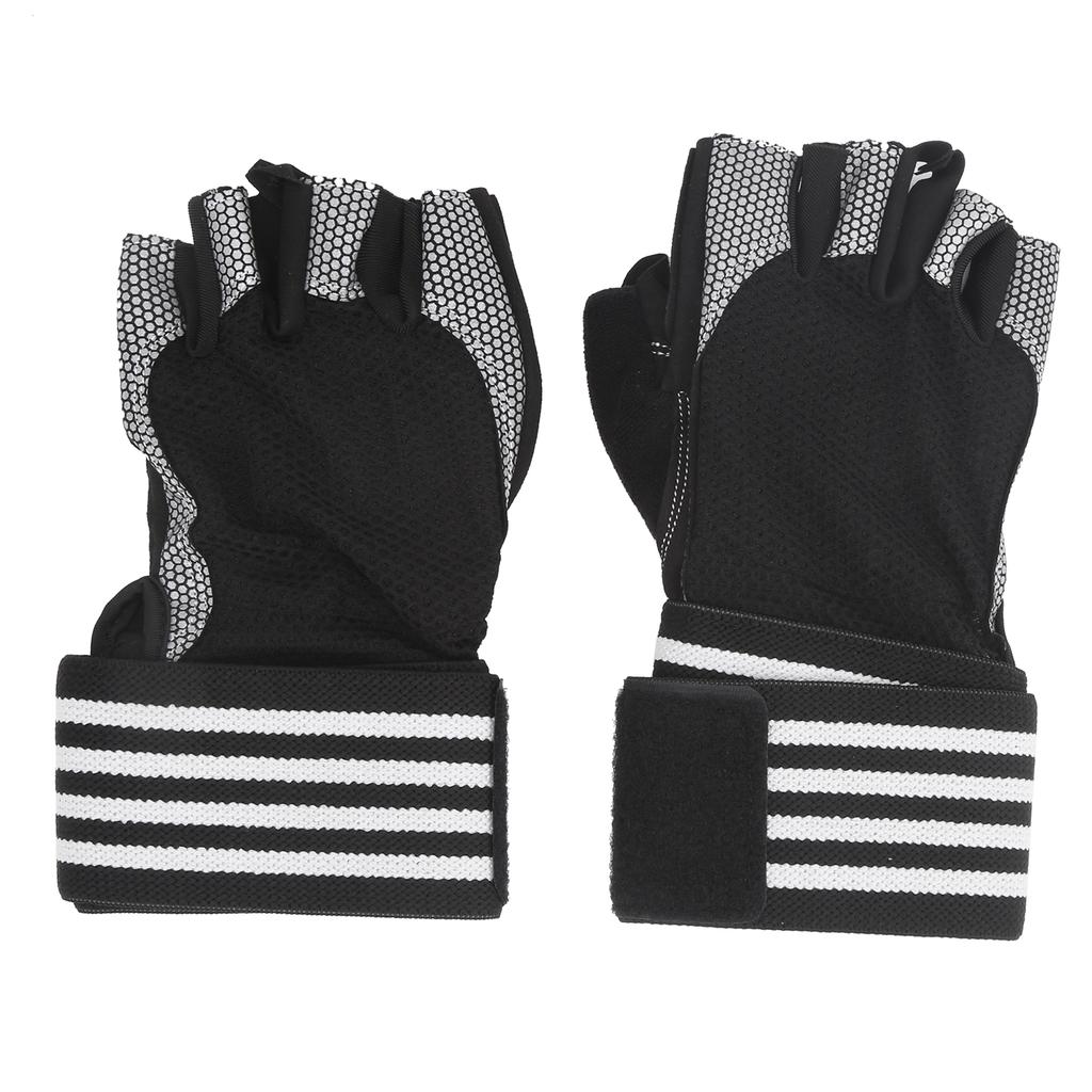Half Finger Cycling Protective Gloves AntiSlip Brthable Gloves(Red )