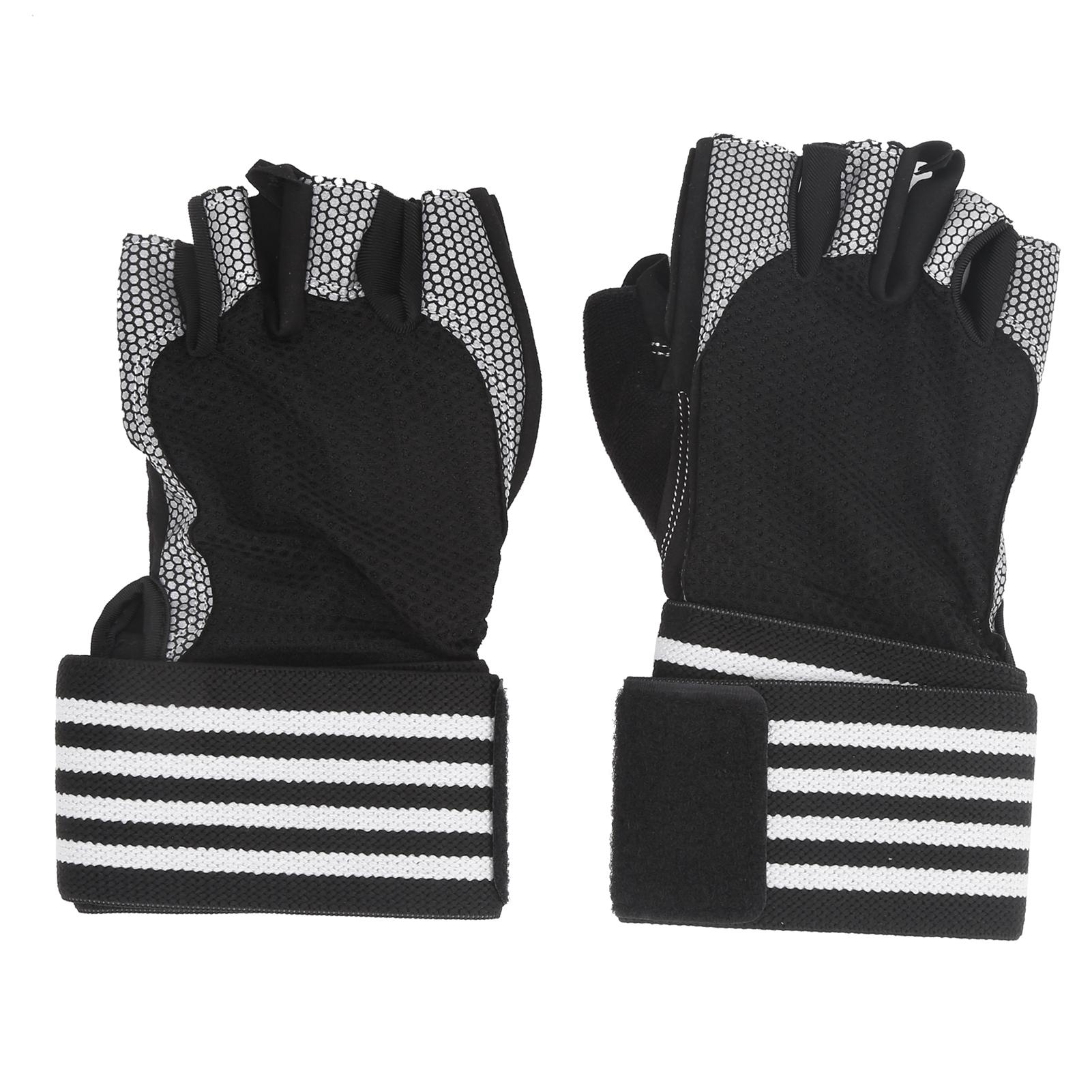 

Half Finger Adjustable Cycling Protective Gloves AntiSlip Breathable Bicycle Gloves(Gray ) сірий