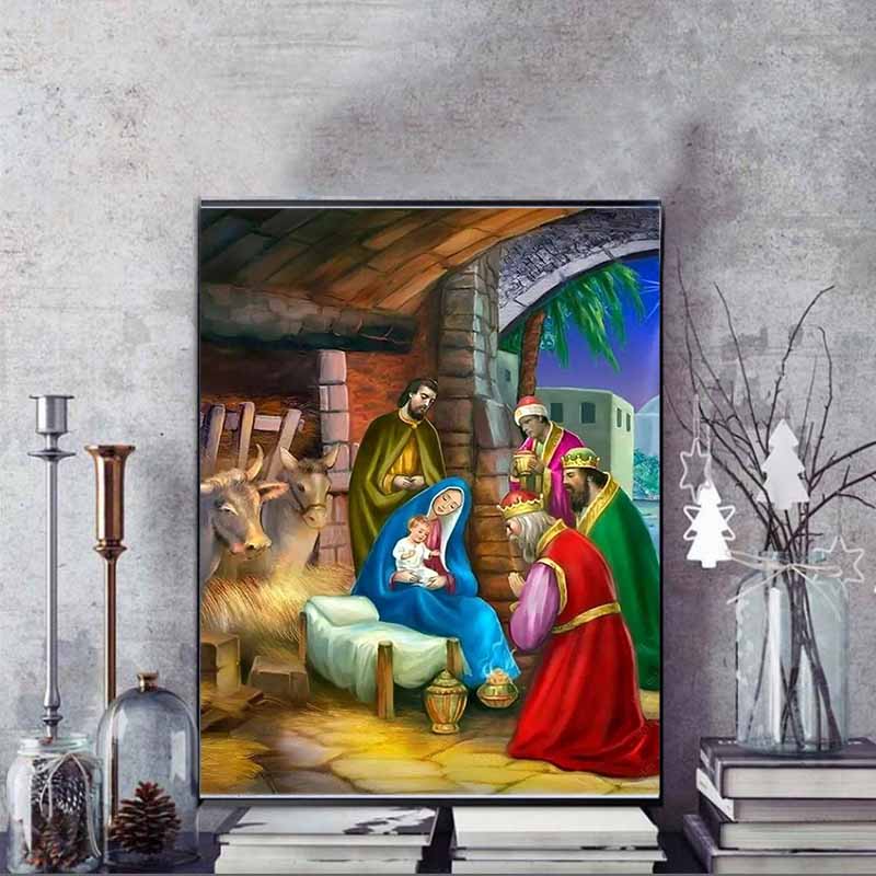 Disney Diamond Painting, Nativity Theme Religious Painting Mosaic Craft Hobby DIY Gift Home Decoration Embroidery