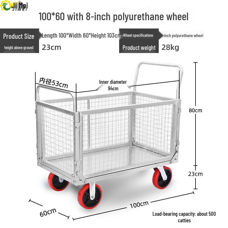 Jimei Foldable Warehouse Mesh Hand Truck