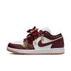 Jordan Air Jordan 1 Cushioning Slip Resistant Abrasion Resistant Low top Vintage Basketball Shoes Women's White Red DC0774-182(Team59-SBOX)