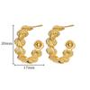 Boho Shell Earrings For Women Stainless Steel Gold Color Piercing Stud Earring 2024 Luxury Beach Summer Zircon Birthday Gift
