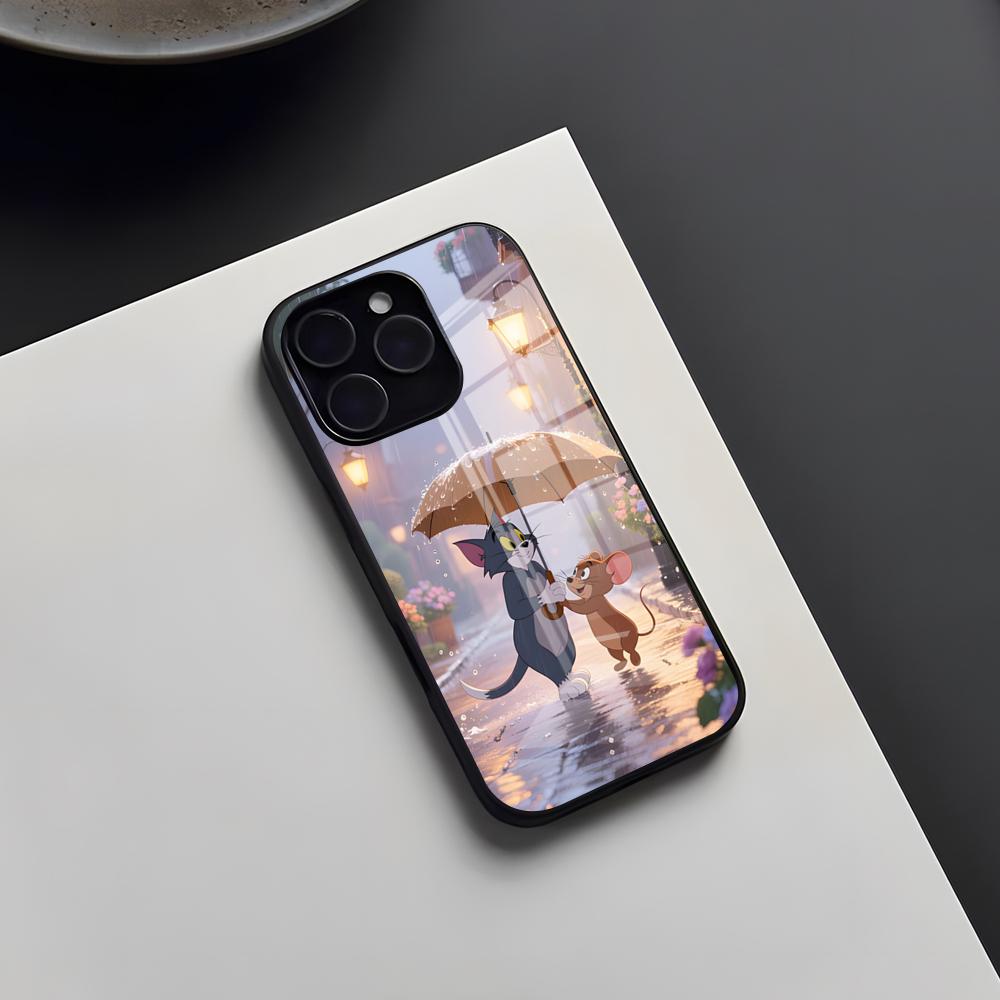 T-Tom And J-JerryES Phone Case For IPhone 17 Pro Max 16 15 14 Pro Max 13 11 X Xs Xr 8 7Plus Glass Cover