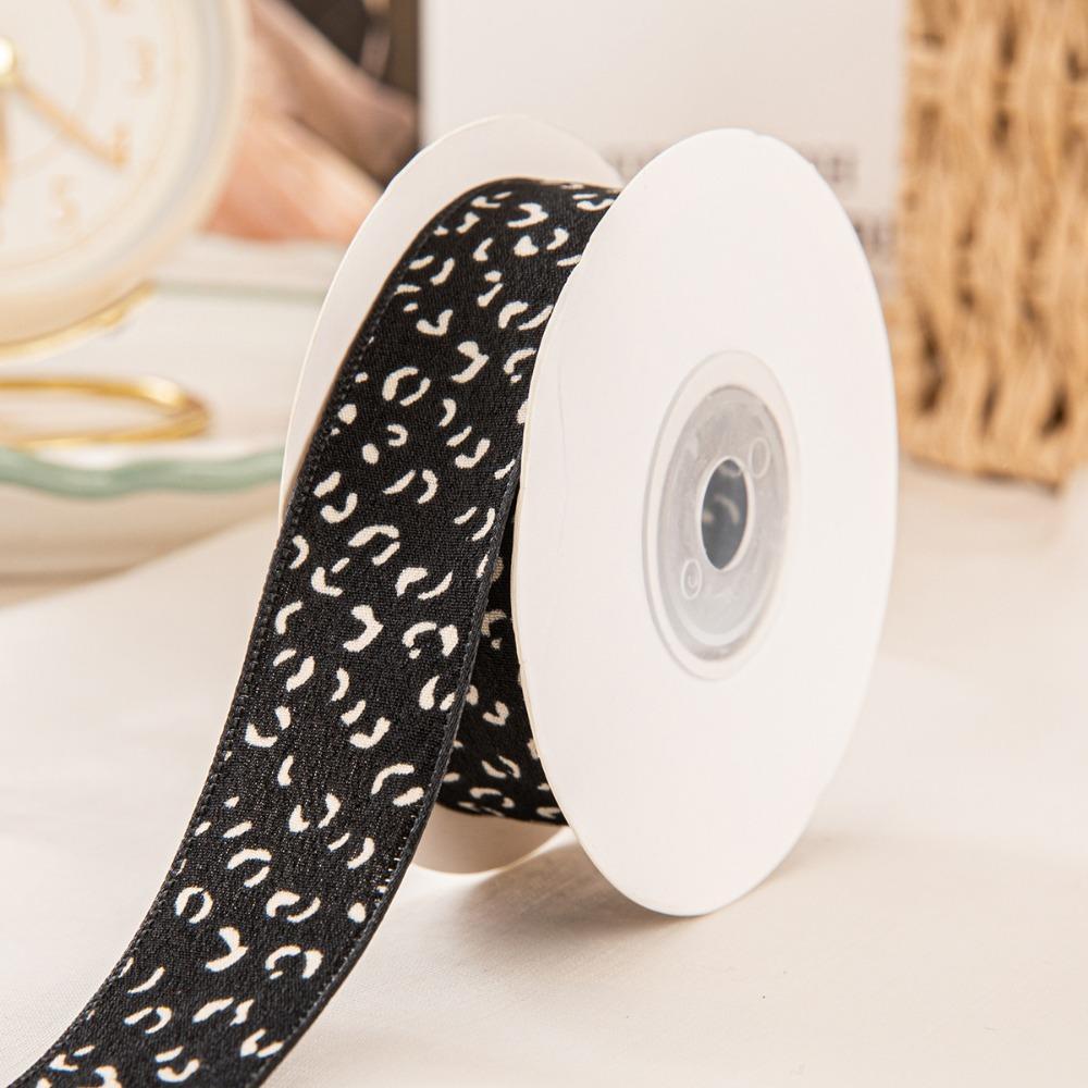 

0,98 дюйма × 10 ярдов Однотонные атласные ленты для DIY упаковки подарков Ленты с леопардовым принтом для букетов Свадебные букеты Упаковка для тортов L