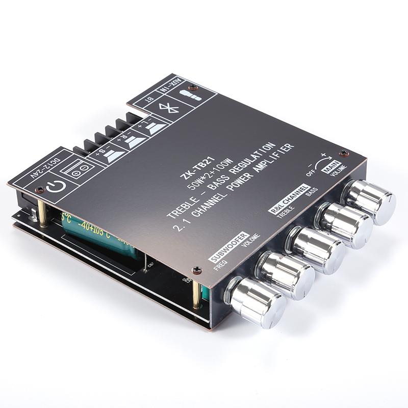 ZK-TB21 Bluetooth 5.0 Subwoofer Amplifier Board 50W*2+100W 2.1 Channel Power Audio Stereo Bass AMP TPA3116D2