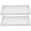 2pcs Melamine Tray White Rectangle Food Serving Plate Reusable Snack Fruit Home Party Kitchen Gadget Dessert Plates Long