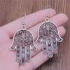 Trendy and Elegant Evil Eye Hand Talisman Amulet Drop Earrings Lucky Graduation Gift for Date Nights