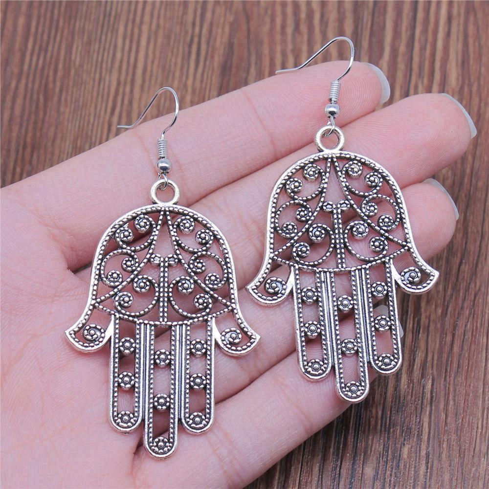 Trendy and Elegant Evil Eye Hand Talisman Amulet Drop Earrings Lucky Graduation Gift for Date Nights