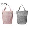 Storage Shower Bag Beach Toilet Bag Zipper Closure Large Capacity Solid Color Hollow Mesh Cosmetic Bag with Handle