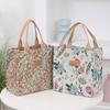 Damska Torba Płócienna Duża Estetyczna Torba na Lunch Outdoorowa Torba Piknikowa Duża Pojemność Przenośna Torebka Torba do Przechowywania Torba na Zakupy dla Mamy Torba na Bento