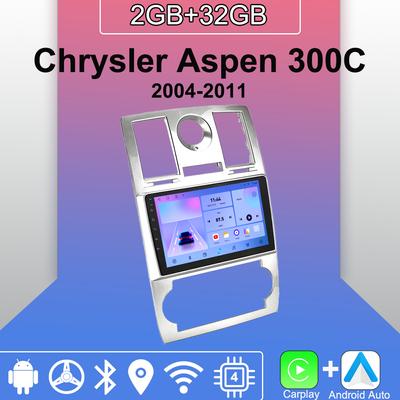 Autoradio Android Carplay pour Chrysler Aspen 300C 2004-2011 Lecteur multimédia Unité principale Stéréo Navigation GPS BT WIFI 2 + 32 Go