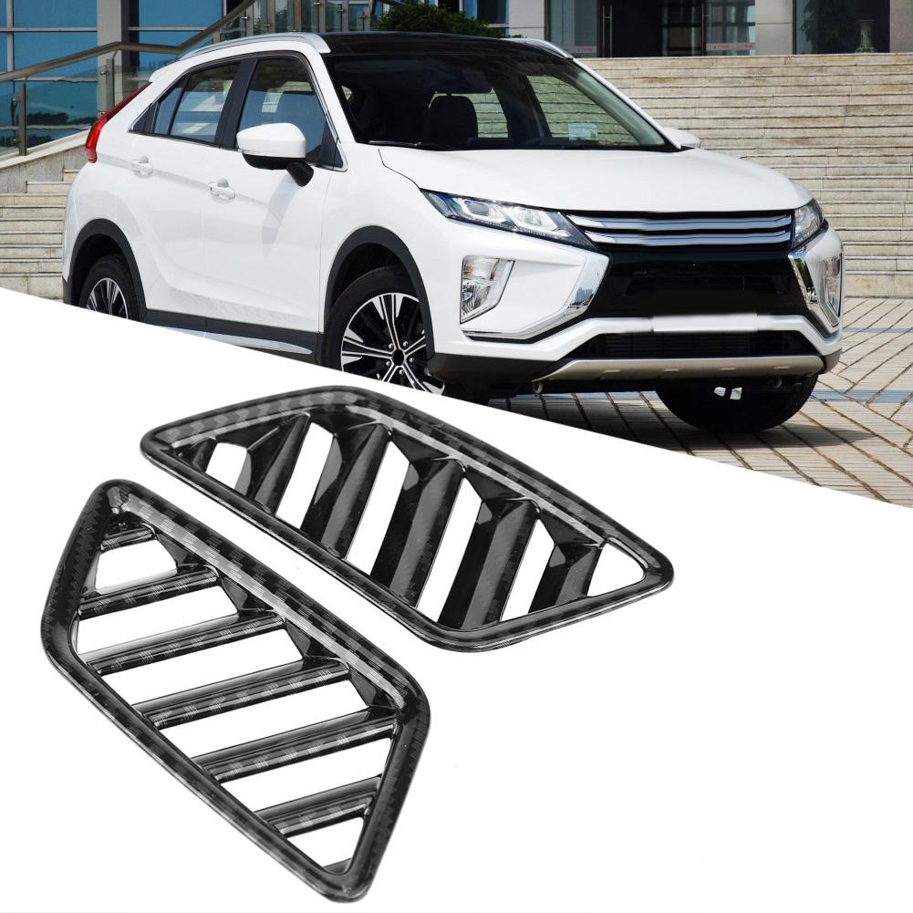 2Pcs Interior Upper Air Vent Outlet Cover Trim for Mitsubishi Eclipse Cross 17 18 Carbon Fiber
