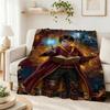 Harry Potter Magical Adventures Flannel Printed Blanket Thick Warm Throw Blanket For Living Room Gaming Room Home Party Decor Holiday Gift
