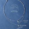 Star Moon Silvery Double Layer Necklace Multi-Layer Fashion Collarbone Chain Women's Jewelry Gift Perfect Accessory for Ramadan