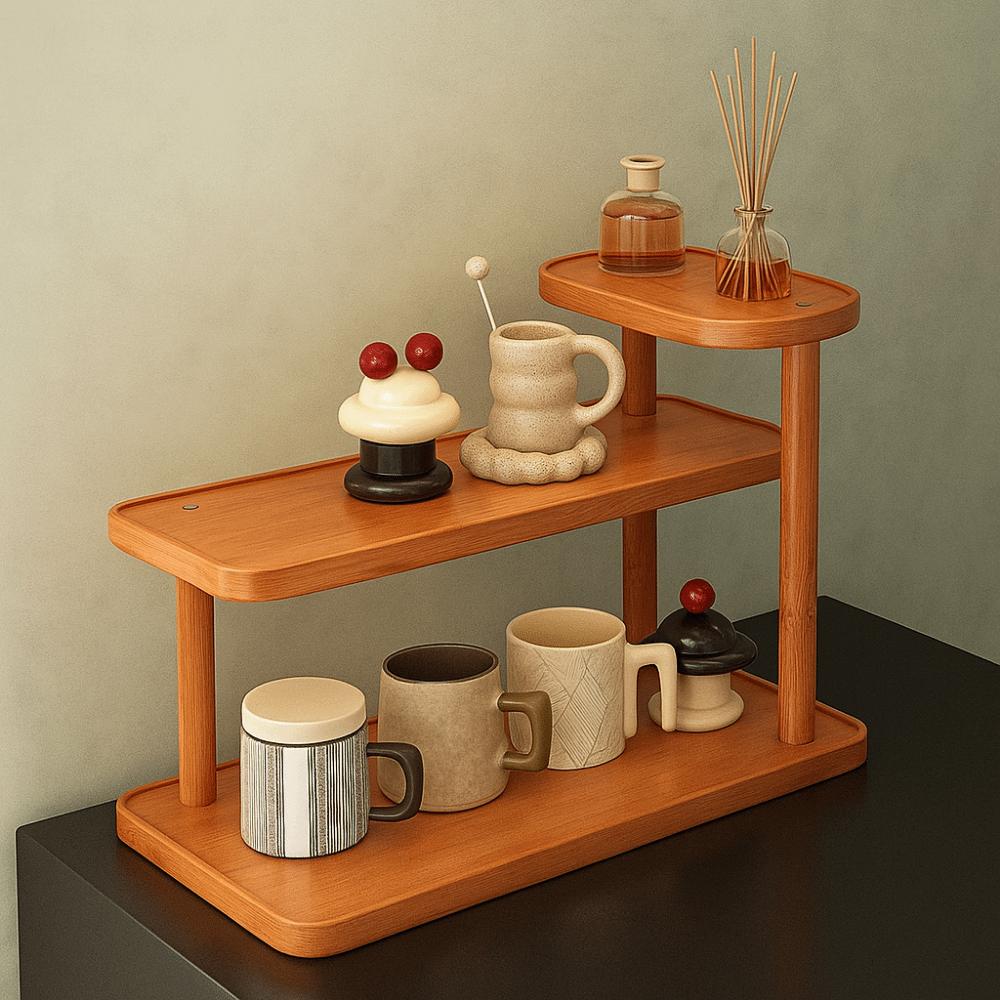 Large Capacity Cup Holder Bamboo Water Bottle Holder Multifunctional Cup Storage Rack  Kitchen