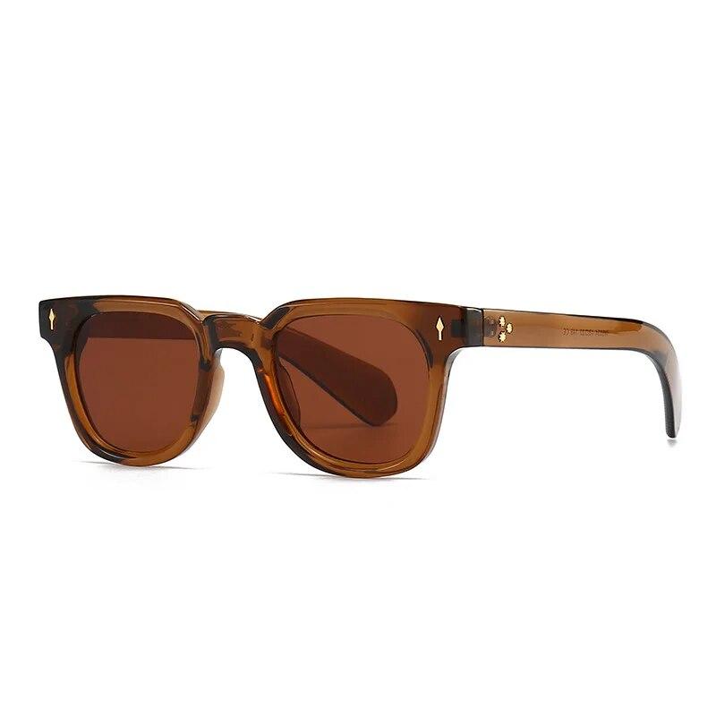 Retro Square Men Rivets Sunglasses Shades UV400 Fashion Women Green Sun Glasses