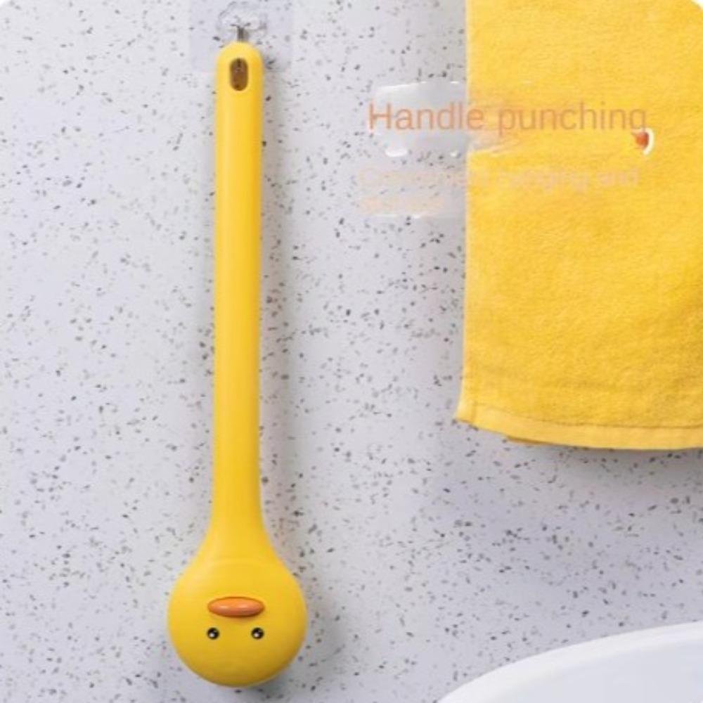 Universal Cute Duck Bathing Brush Long Handle Yellow Boby Rubbing Tool Hang Hole Soft Bristles Shower Scrubber Kids