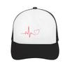 Minimal Heartbeat Love Line Graphic Mesh Baseball Cap Casual Hat Outdoor For Womens Unisex FeUnisex