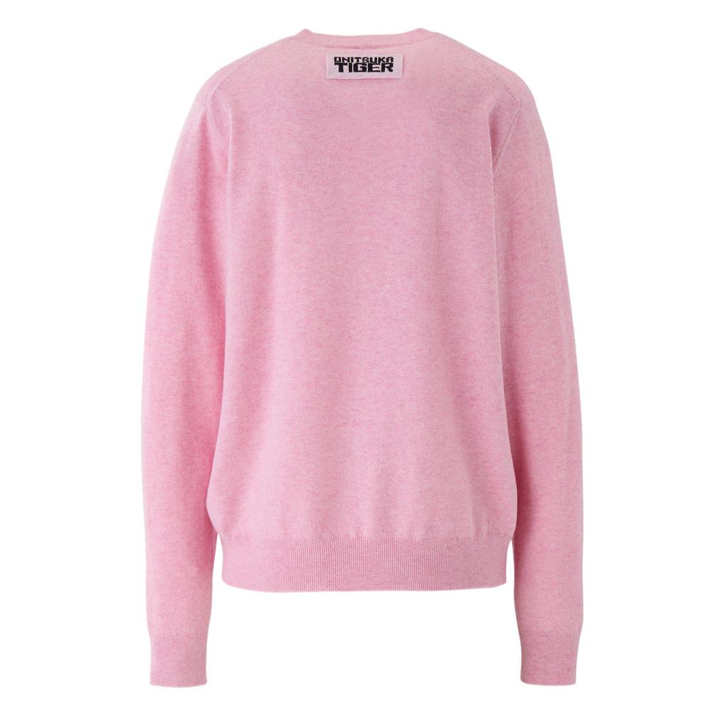 Onitsuka Tiger LS Knit Top Round Neck Solid Color Long Sleeve Sweater Unisex tops Pink 2183B363-700
