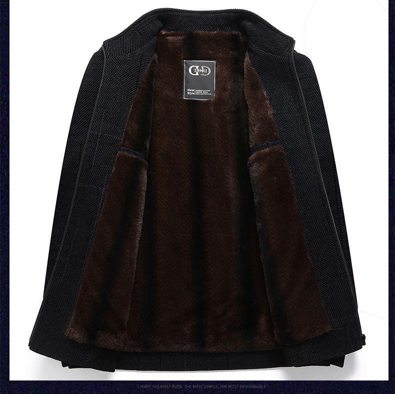 Dad's Fleece-Lined Winter Coat for Middle-Aged & Elderly Men - Warm Cotton Jacket for Autumn & Winter