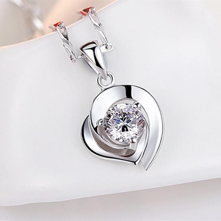 S999 Sterling Silber Halskette Damen Schlüsselbein Kette Reinem Silber Doppel Herz Anhänger frauen Silber Zubehör Kette
