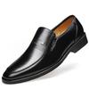 New Fashion Leather Shoes Men Footwear Flat Mens Casual Shoes Black Brand Male Footwear Slip-on Man Business Shoes A2766