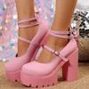 New Women's Pumps Mary Jane High Heels Platform Gothic Creepers Party Pink Sandals Vintage Girls High Heel Platform Lolita Shoes