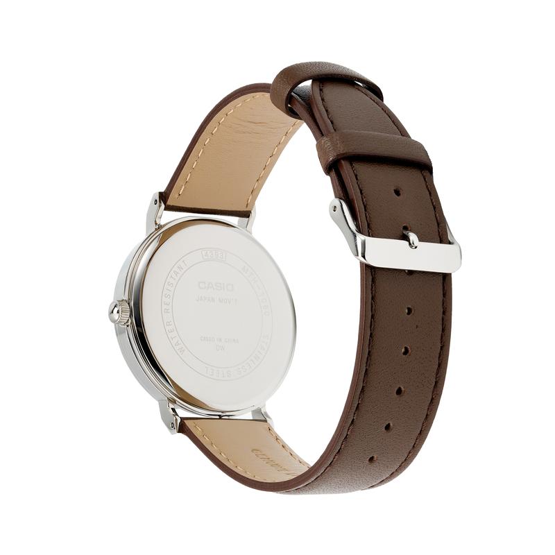Casio DRESS Fashion Trend Simple Retro Quartz Movement Leather Strap Japanese and Korean Watch Men's Watch White Dial MTH-1060L-7APF