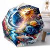 Fantasy Floral Sunlight Outdoor Automatic Umbrella Retractable Design with 8-Rib Durability Lightweight Perfect Gift for Friends Family