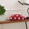 New Year's Festive Tissue Box, Creative Pom-pom Tissue Pack, Christmas-themed Heart-shaped Red Series