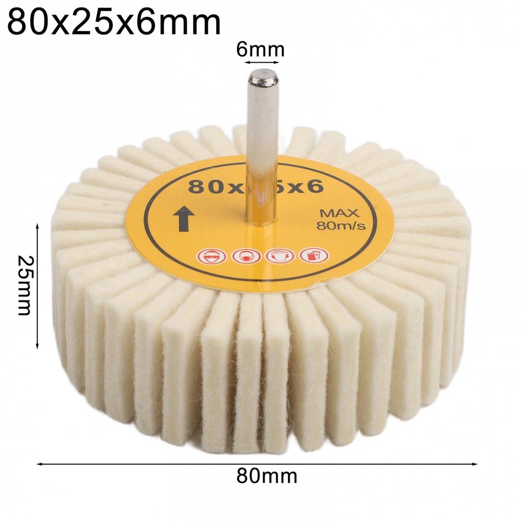 Efficient Polishing Tool 6mm Shank Polishing Head Wool Polishing Wheel