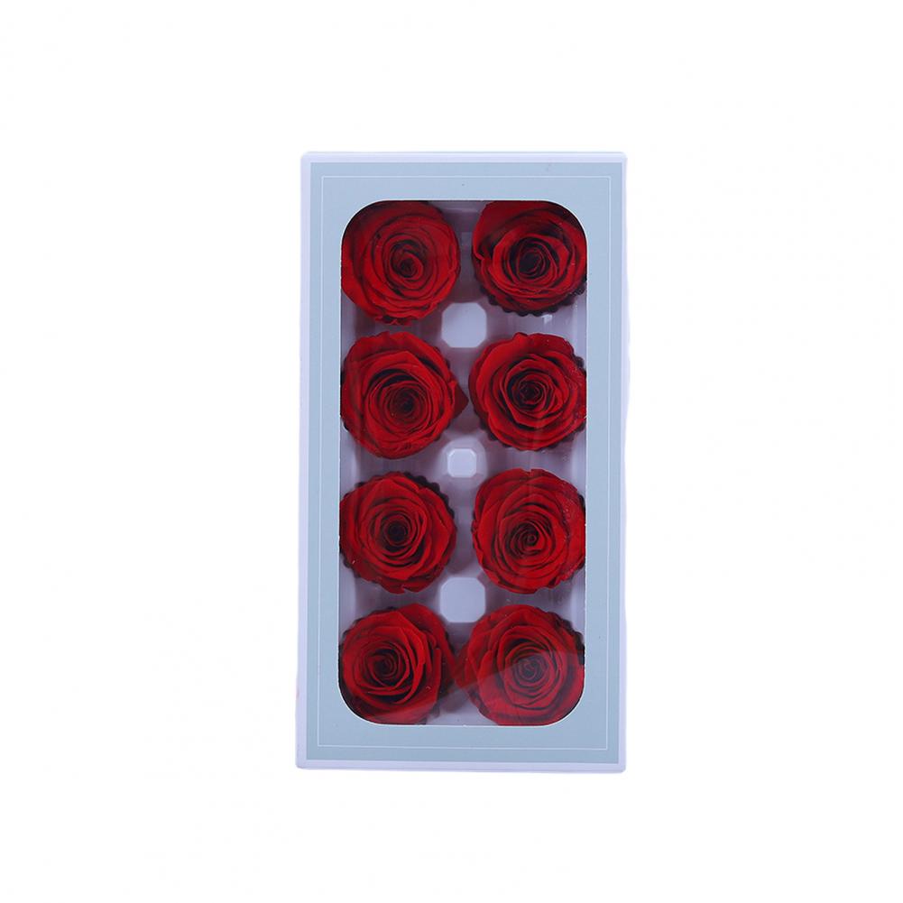 8 Stück 4cm-5cm Konservierte Rose Realistische Ewige Blumenarrangement Geschenk Frische Rosenblütenköpfe DIY Für Heimparty-Dekoration