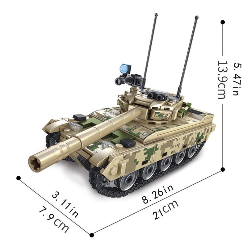 432PCS Military VT-4 Main Battle Tank Soldier Cannon Assembled Constructing Blocks Army City Police Figures Weapon Bricks T