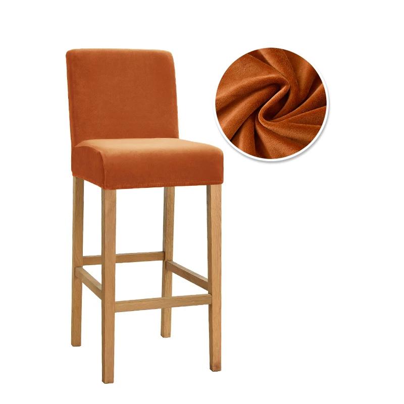 Velvet Fabric Bar Chair Covers Stretch Soft Dining Chair Covers Washable Short Back Covers Chairs For Kitchen Home Hotel Banquet