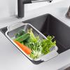 Escurridor de Platos para Fregadero ajustable Secador para Fregadero de Cocina Coladores Escurridores Cesta con Tapón Colador para Lavar Alimentos