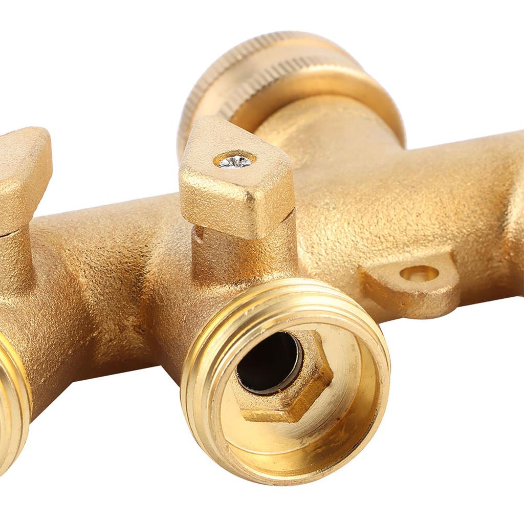 Brass Garden 4 Way Hose Splitter Hose Adapter Ball Valve Water Faucet Valve Connector