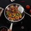 Stainless Steel Nonstick Frying Pan With Glass Lid For Even Heating And Ergonomic Grip Kitchen Cookware