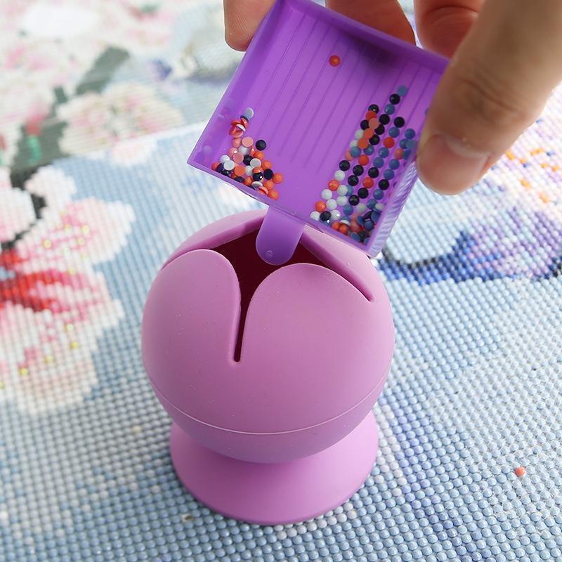 Przyssawka Silikonowy ręczny pojemnik na odpady Gadżety Silikonowy obraz DIY z diamentami Obsadka do pióra Akcesoria do diamentowych haftów