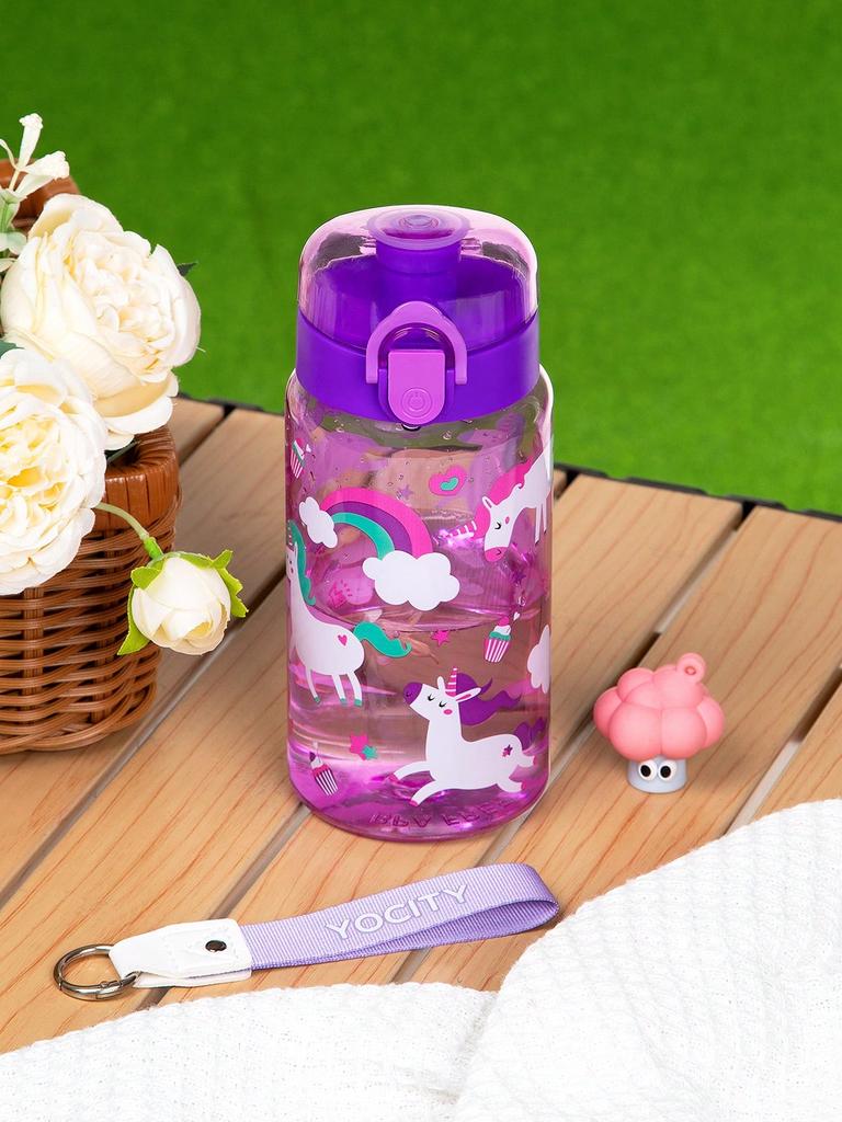 1pc 550ml Cartoon Animal Water Bottle Portable Safety Lock Cute Water Cup Kids Leak-proof Drinking Jug For Outdoor Camping Trave
